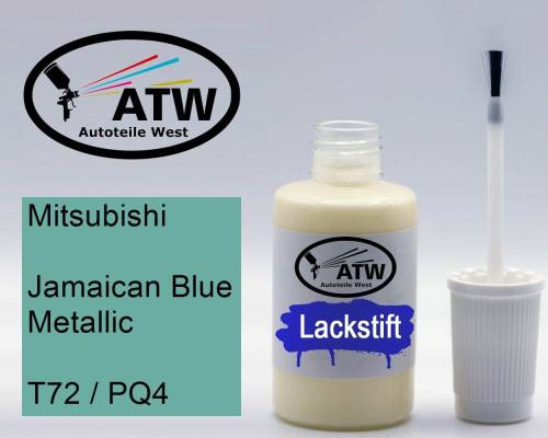 Mitsubishi, Jamaican Blue Metallic, T72 / PQ4: 20ml Lackstift, von ATW Autoteile West.